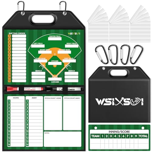 Magnetic Baseball Lineup Board, Foldable Clipboard for Coaches - style: Baseball