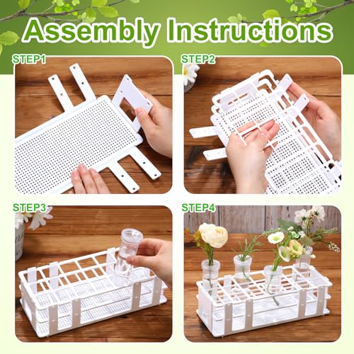 Willinglong 22 Pcs 60ml Large Floral Tube with Rack Holder Set for Milkweed