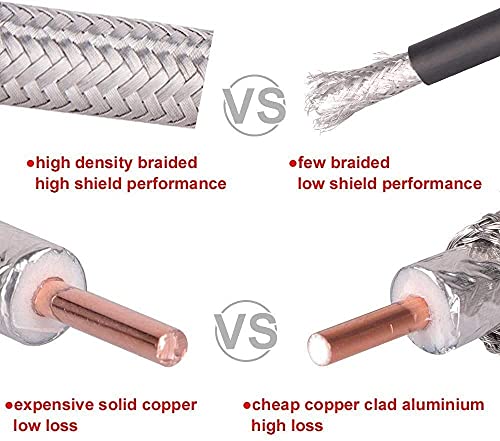 XRDS -RF 3ft N Male to N Female Cable, 50 ohm KMR240 Low Loss N Connector Coax Extension Cable Jumper for WiFi/Ham Radio Antenna, Signal Booster, Router, Amplifier