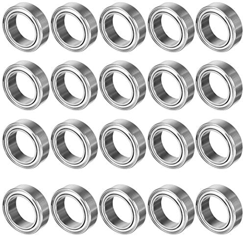 uxcell 20pcs MR128ZZ 8mmx12mmx3.5mm Double Shielded Miniature Deep Groove Ball Bearing - size: 8mmx12mmx3.5mm