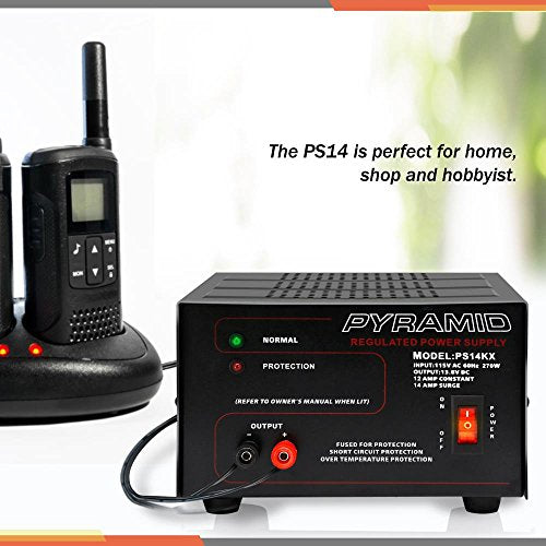 Universal Compact Bench Power Supply - 12 Amp Linear Regulated Home Lab Benchtop AC-to-DC 12V Converter