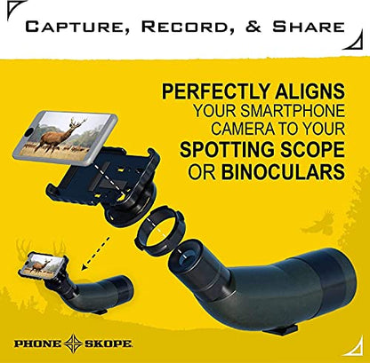 Phone Skope Complete Digiscoping Kit: Ideal Scope Camera for Hunting/Birding/Stargazing - Phone Scope Adapter Kit Includes Phone Scope Mount Case, Eyepiece Adapter, Lens Cloth - Fits Most Smartphones - color: Compatible with iPhone 12 PRO, size: Swarovski
