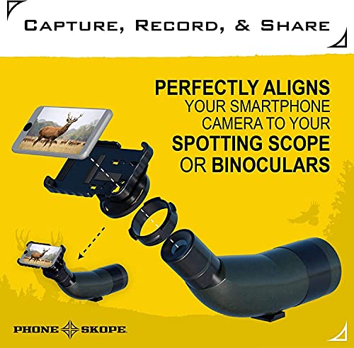 Phone Skope Complete Digiscoping Kit: Ideal Scope Camera for Hunting/Birding/Stargazing - Phone Scope Adapter Kit Includes Phone Scope Mount Case, Eyepiece Adapter, Lens Cloth - Fits Most Smartphones - color: Compatible with Samsung S10, size: Swarovski N