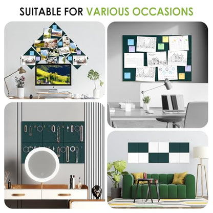 MaxGear Felt Bulletin Board 36" x 24", Dark Green Felt Wall Tiles Push Pins - color: Dark Green, size: 36" x 24"