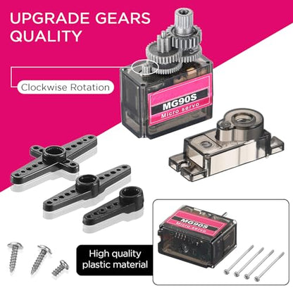Hanaive 16 Pcs 9g Micro Servo Motor Mini Servo Motors Rc Kit
