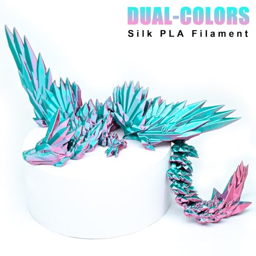PLA Filament 1.75mm, Silk PLA 3D Printer Filament, Dual Color Filament - Pink and Sky Blue 1.75 PLA Filament- 2 in 1 Coextrusion 3D Filament PLA 1.75 +/- 0.02mm, Fit to AMS, 1kg/Spool - color: Dual-color Sky Blue & Pink