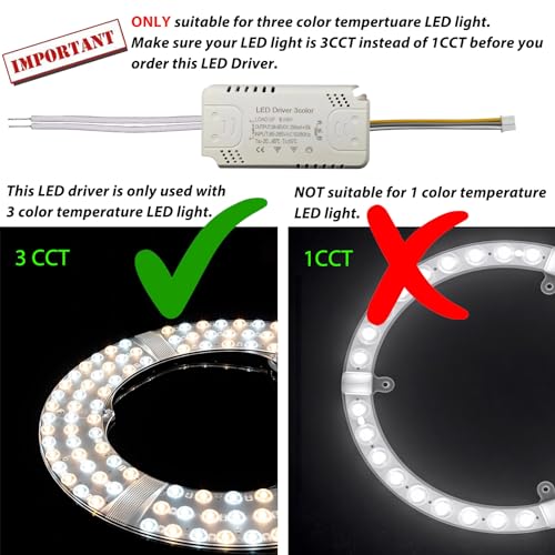 LED Driver 8-24W for Multi-Color Ceiling Strip Spot Light Module Panel, Replacement LED Power Supply Transformer Starter Adapter, Input AC85-265V Output DC36-85V - style: SF 8-24W 3CCT