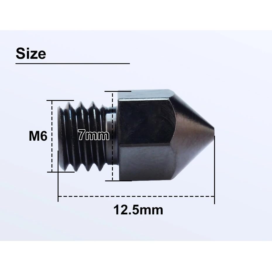 POLISI3D Ender 3 Nano DLC Coated MK8 Hardened Steel Nozzle 0.4 Compatible with Neptune 3 Pro, Creality CR6 SE,CR10 /Ender 3 V2 Neo /Ender3 S1 Pro, Ender 5 Pro Plus, Sprite Extruder 3D Printer