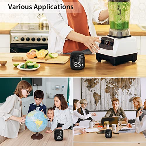 Kitchen Timer, 360 Rotate, Countup/Countdown, LED, Volume - color: Black