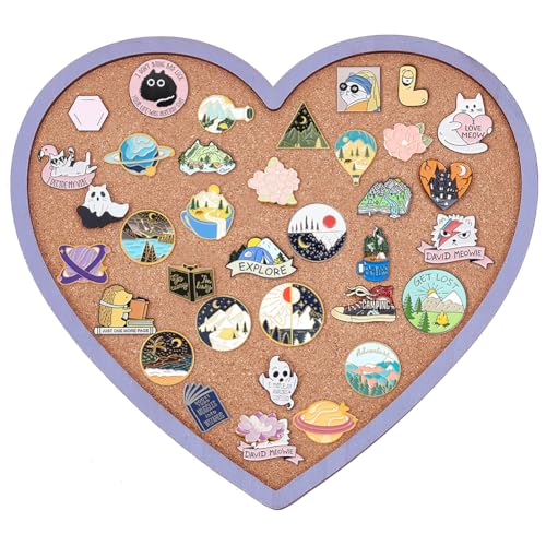 BENECREAT Purple Heart Pin Cork Board for Home Decor, 10.6x11.8inch - color: Plum, size: 12.6" x 8.7"