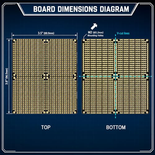 3-Pack Prototyping PCB Board, Gold-Plated, Solderable