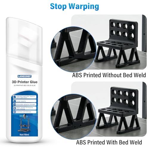 3D Printer Bed Adhesive, 3D Print Glue for Hot Bed Prevents Warping When Printing ABS, PLA, PETG, TPU on Various Build Plates Features Stronger Adhesion, No Residue - 110ml