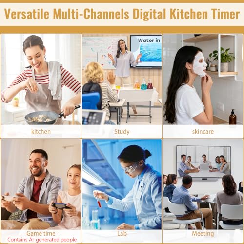 Digital Dual Kitchen Timer, Multiple Channels Countdown Timer - color: White