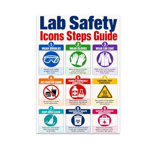 Lab Safety Poster - Science Classroom Reference Guide - 13x19