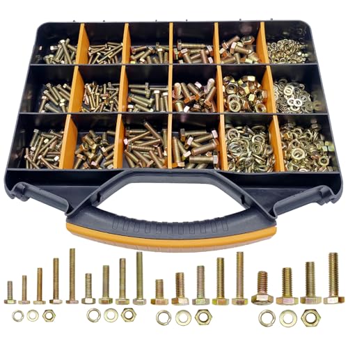 980PCS Metric Bolt Assortment, Nut and Bolt Assortment Kit, Heavy Duty Grade 8.8 M4 M5 M6 M8 Bolts and Nuts Kit, Metric Bolt Kit, Nuts and Bolts, Yellow Zinc Plated, Corrosion Resistant - size: 980PCS (M4 M5 M6 M8)