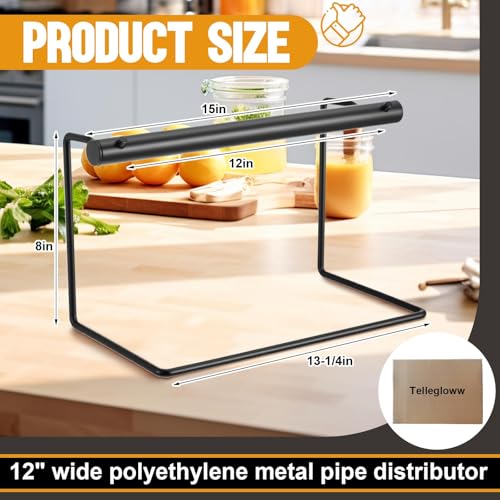 Tellegloww Metal Poly Tube roll Dispenser with Mounting Hardware, 12" Width