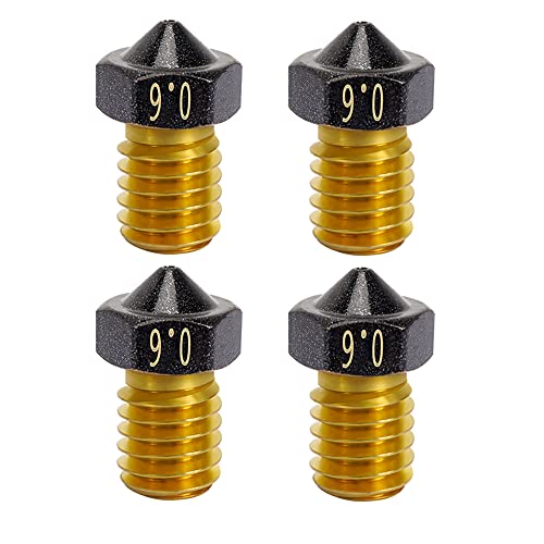 4-Pack Non Stick PTFE Coated m6 Nozzle 0.6mm Compatible with Anycubic Kobra Mega S X Chiron, Prusa i3 MK3S Prusa Mini Mini+ Extruder V6 Hotend 3D Printer (4x0.6mm Nozzles) - style: 4x0.6mm Nozzles