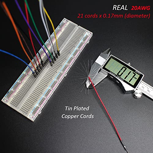 Breadboard Jumper Wires 20AWG, Bestlus Exclusives Male to Female Jumper Cables Wires M/F 4'' 10CM 10 Colors Pack of 120 Square Head 0.1'' (4'', M/F) - color: Male-Female, 10CM, size: 10CM / 4''