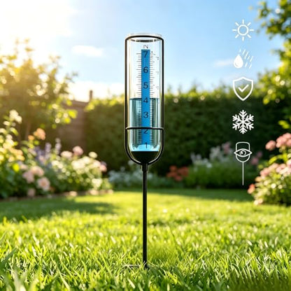 Rain Gauge Outdoor easy read: large number readable from 10 feet