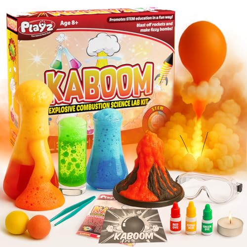 Playz Kaboom! Explosive Science Kit for Kids Age 8-12, Kids Chemistry Set - size: 50+ Experiments