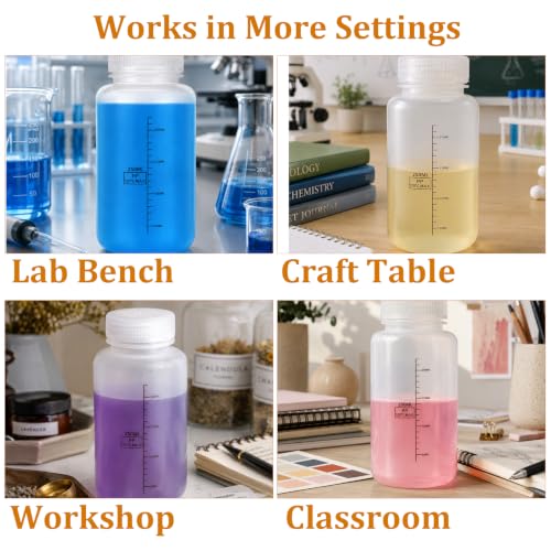 Acrux7 30PCS 8oz/250ml Wide Mouth Plastic Sample Bottles with Airtight Cap