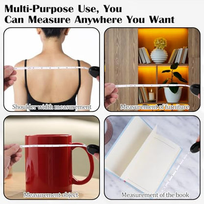50 Pack Retractable Tape Measure for Sewing Soft Fabric Measuring Tape for Body Measurements Double Scales Rulers or Body Tailor Cloth Knitting Craft Weight Loss