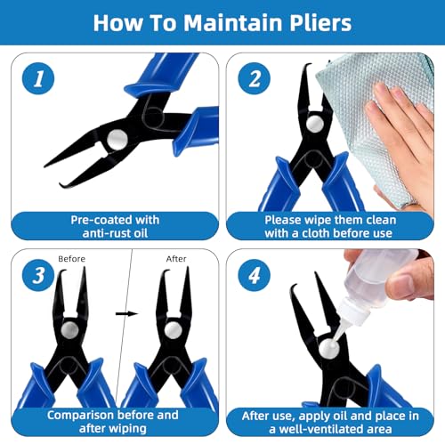 URSKYTOUS Split Ring Pliers Jewelry Making Tools Jump Ring Opener Tool Keychain Pliers for Opening Split Rings Jump Rings Jewelry Plier for Bracelet Fishing Beading DIY Craft Jewelry Making Supplies - color: 1pc Blue