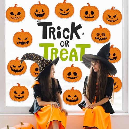 48Pcs Halloween Pumpkin Cutouts, Scary Pumpkin Paper Cutouts Halloween Pumpkins Shape Cut Outs Bulletin Board Decor for Trick or Treat Home Office Classroom Chalkboard Window Wall Door Decor - style: Halloween Pumpkin