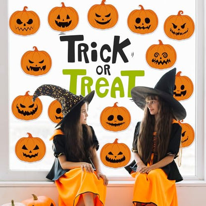 48Pcs Halloween Pumpkin Cutouts, Scary Pumpkin Paper Cutouts Halloween Pumpkins Shape Cut Outs Bulletin Board Decor for Trick or Treat Home Office Classroom Chalkboard Window Wall Door Decor - style: Halloween Pumpkin