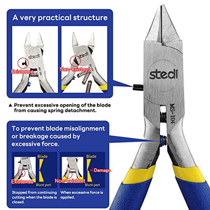 stedi 4.7-inch Model Nipper, with Ultra-thin Single-edge and Blade Case Plastic Model Tools for Gundam Repairing Plastic Model and Fixing，Blue - style: Single-edged (Blue_for Beginners)