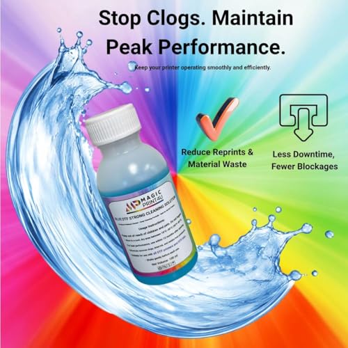 DTF Blue Strong Cleaning Solution 100ML Printhead Cleaner for DTF Printers Removes Ink Residue, Prevents Clogs & Restores Smooth Printing Safe Maintenance Fluid for All DTF Print Heads - size: Blue Strong Cleaning Solution-100ML