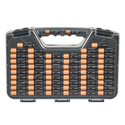 Battery Daddy Ontel Organizer Storage Case & Tester, Holds 180, Charcoal - color: Charcoal