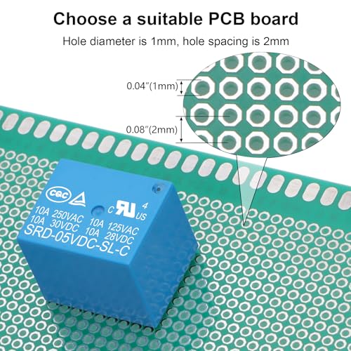 25Pcs PCB Power Relay SRD-05VDC-SL-C, DC 5V Coil, 10A 250VAC, SPDT, 5 Pin, for Household Appliance Boards (25) - size: 5VDC
