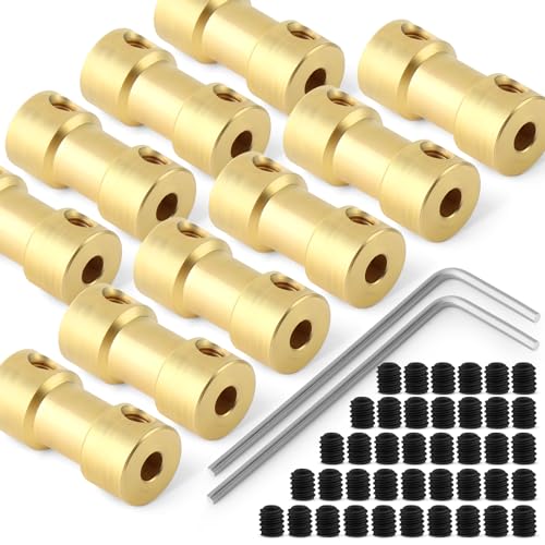 10pcs 2.3mm to 3mm Brass Shaft Coupling Joint Connector, Motor Shaft Extension Connector - size: 2.3mm to 3mm