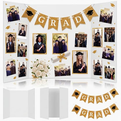 Eaasty 4 Pack White Trifold Poster Board - size: Small