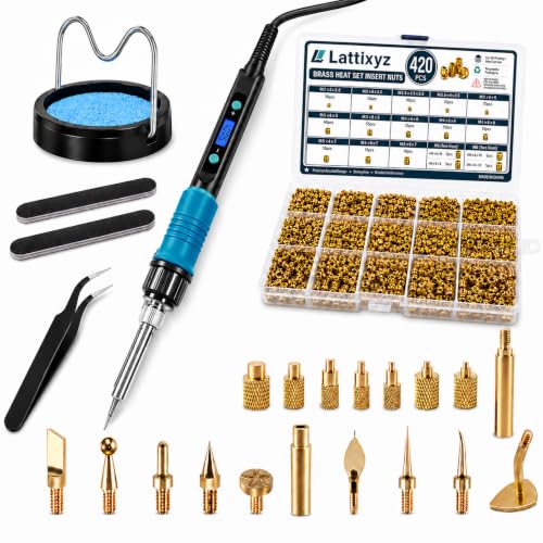 Heat Set Insert Tool with Safer Soldering Iron & 420PCS Threaded Inserts