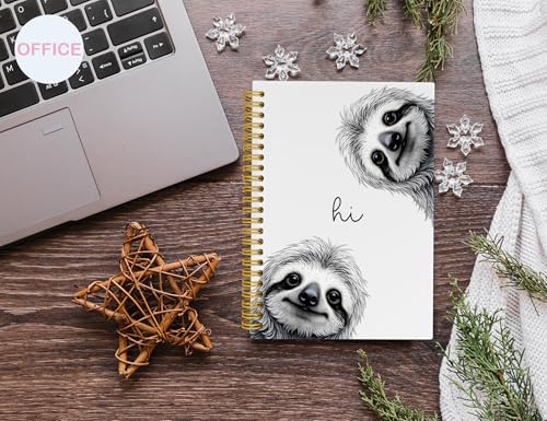 Sloth Notebook,Sloth Gifts for Women Girls Kids - color: White Sloth, style: White