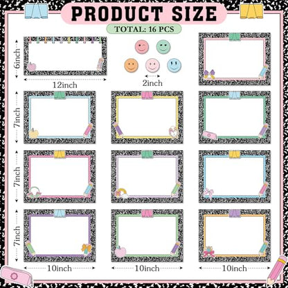 16 Pcs Magnetic Write Wipe Organization Chart, Artwork - style: Artwork