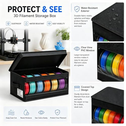 3D Printer Filament Storage Box, 4 Pack Filament Dryer for PLA ABS Spools