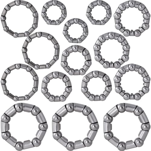 15 Pcs Bike Bearings, Bike Balls, BMX Bicycle Parts, Ball Bearing Fixed Cage for Bicycles 4.7mm to 8mm / 0.18" to 0.31" Repair Accessories (Silver) - color: 4.7mm - 8mm, 5 sizes,15pcs