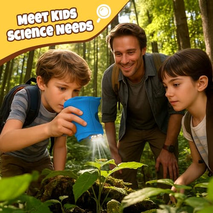 Handheld Digital Mini Microscope for Kids: 1000X 4K 2.4" Microscopes Toys - color: Blue
