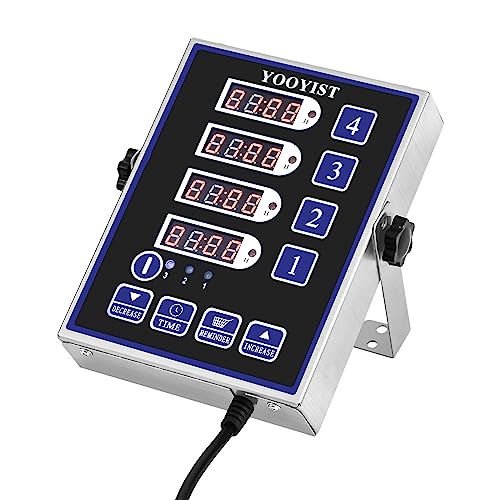 Commercial 4 Channel Digital Kitchen Timer Loud Alarm Cook Timer - color: Black