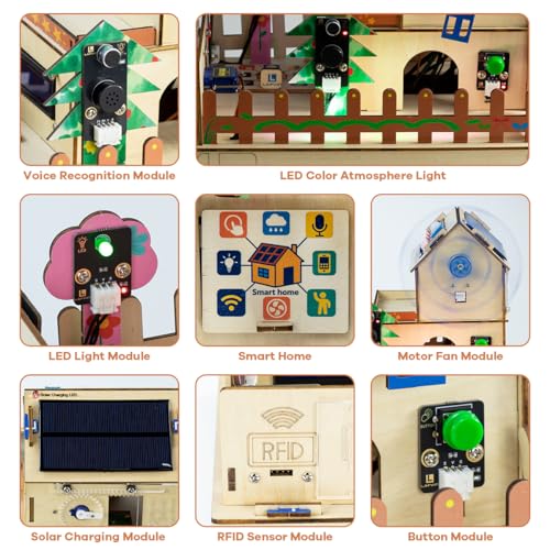 LAFVIN ESP32 IoT Smart Home Kit, Multifunctional Sensor Modules, APP/Voice Control, DIY Electronics Project Kit Compatible with Arduino IDE