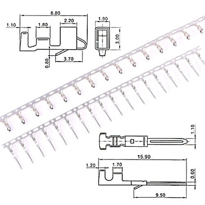 Glarks 1940Pcs 2.5mm Pitch 2/3/4/5/6/7/8/9 Pin Male and Female Plug Housing and Male/Female Pin Header Perfectly Compatible with JST-SM Connector Assortment Kit