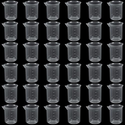 36 Pcs 3.4 Oz Transparent Lab Measuring Cup, Plastic Graduated Beaker for Science, Kitchen, School & Industrial Liquid Measuring