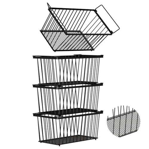 Enhanced Leak-Proof Bottom, Freezer Organizer Bins for 7 Cu.Ft,4 Pack - color: Black 4 Pack