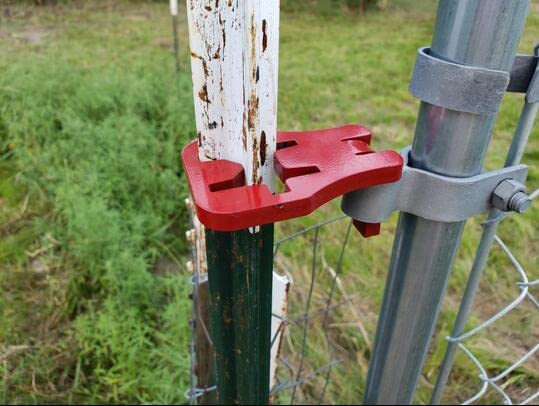 T-Post Gate Hinge Pins - Hang a gate of Any Farm or Garden from a Metal T Post - Outdoor Chain Link Fence Gate Hinges, Set of 2 - size: 2 Pack