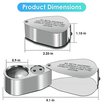 Leffis 2 Pack 40X Jewelers Loupe Magnifier Magnifying Glasses - size: 2 Pack