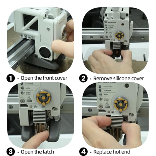 Original BambuLAB A1 3D Printer Hotend, A1 Mini Stainless Steel Hotend Kit,All Metal Extruder Hot End for Bambu Lab A1 Series 3D Printer Accessories (A1 0.2mm Stainless Hotend)