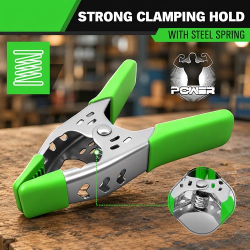 32-Piece 4 inch Spring Clamp, Heavy Duty Metal Spring Clamps, 1.5-inch Jaw Opening Clamps for Backdrop, Pool Cover, Photography - size: 4inch 32-Piece